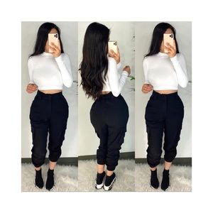 Tinas fashion black “Cardi joggers”